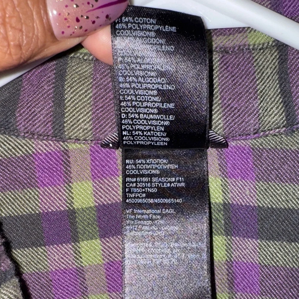 The North Face Purple and Green Checkered Shirt - Picture 6 of 7